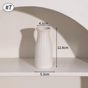 White Nordic Ceramic Flower Vase Retro Flower Bottle Creative Flower Arrangement Holder Simple Plant Pot Room Table Decor Mini