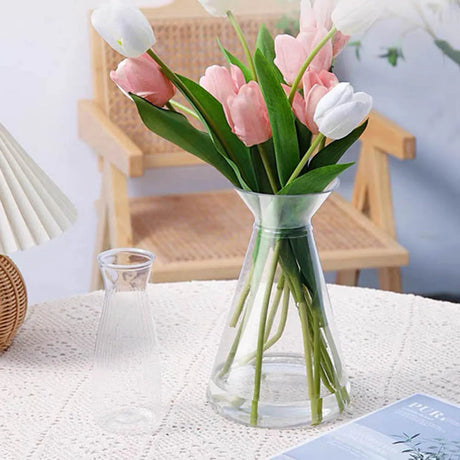Nordic Transparent Plastic Vase Flower Arrangement Container Creative Hydroponic Plant Flower Vases Home Living Room Desk Decor