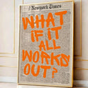 Retro-style "If All Goes Well" Newspaper Layout Posters, Stylish Wall Decorations Inspirational Posters, "If" Themed Posters