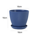 Plastic Flower Pot Succulent Plant Pot with Tray Green Dill Round Double Layer Small Flowerpot Home Office Desktop Decoration
