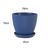 Plastic Flower Pot Succulent Plant Pot with Tray Green Dill Round Double Layer Small Flowerpot Home Office Desktop Decoration