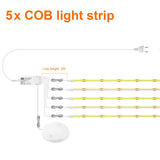 COB LED Strip Light Under Cabinet Collection Display Bookcase Wardrobe Closet Lamp Tape Penetrable Wood Dimmable Touch Sensor