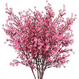 Pink Fake Cherry Blossoms & Gypsophila (Artificial Plants) - For DIY Wedding Bouquet, Home Decor & Christmas Branch