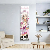Super Sonico Nurse Cosplay Vertical Wall Tapestry, Anime Girl Long Hanging, Kawaii Pink Decor for Bedroom Dorm & Fan Rooms