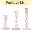 3Pcs Glass Candlestick Holders Glass Taper Candle Holders Groovy Wavy Elegant Candle Stick for Home Party Decoration