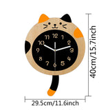 Modern cute cartoon cat wall clock mute no ticking sound suitable for living room bedroom home decoration simple clock