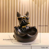Creative Sunglasses Cool Dog Statue Bulldog Statue Storage Box Animal Decoration Resin Craft Art Statue Home Decoration Gift