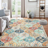 VIKAMA Bohemian Moroccan Carpet Soft Non-Slip Living Room Sofa Coffee Table Mat Bedroom Walk-in Closet Area Rug Home Decoration