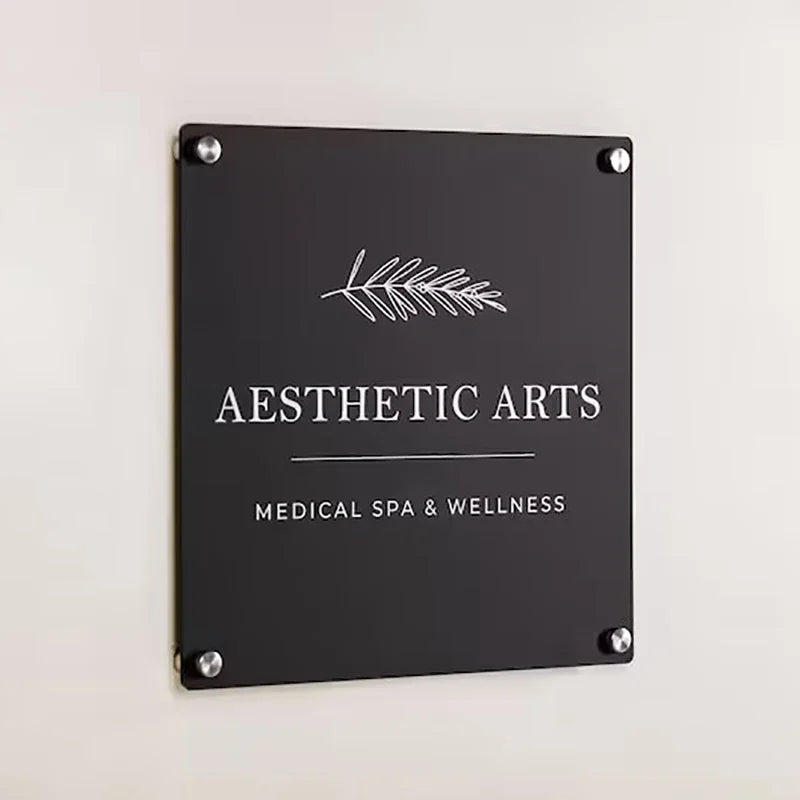 Business Customized Acrylic Perspex Plates, Number Decorative House Signs, Logo Beauty Salon Nails Studio Wall Aesthetic Decor