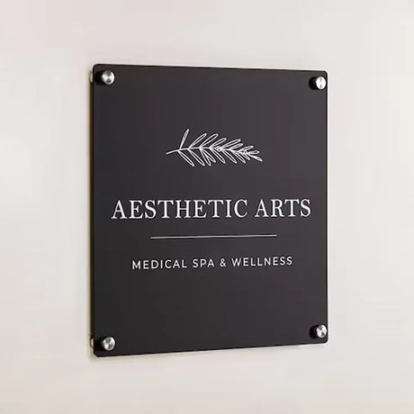 Business Customized Acrylic Perspex Plates, Number Decorative House Signs, Logo Beauty Salon Nails Studio Wall Aesthetic Decor