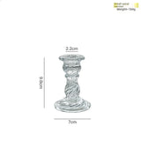 Glass Candle Wick Holder Clear Pillar Table Design Candlestick for Dining Decor