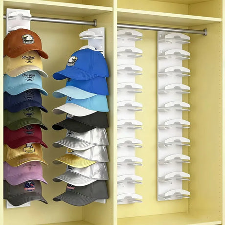1pc Hat Storage Rack, Wall Mounted for 18 Caps, Multi-Layer Shelf, Space Saving Display for Bedroom, Closet Door, Entryway