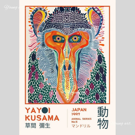 Japanese Yayoi K_Kusama Abstract Canvas Prints Poster Japandi Vintage Animal Aesthetics Art Prints Bedroom Wall Art Home Decor