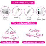 Custom LED Neon Sign Personalized Name Light for Kid Teens Bedroom Unique Gift with Customizable Designs for Trendy Wall Decor