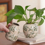 Ice Cracked Ceramic Vase Handmade Vase Bohemian Art Home Decoration Living Room Office Decoration Dried Flower Display Vase