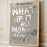 Retro-style "If All Goes Well" Newspaper Layout Posters, Stylish Wall Decorations Inspirational Posters, "If" Themed Posters