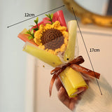 Knitted Flower Bouquet Crochet Rose Flowers Hugging Bucket New Year Gifts Living Room Desk Decoration Mother's Day Gift