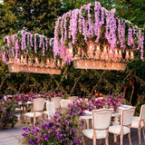 12pcs Wisteria Vine Artificial Flowers Wholesale Trailing Fake String for Home Wedding Party Decor Silk