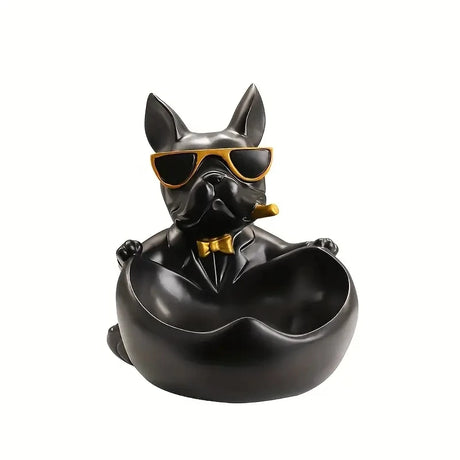 Creative Sunglasses Cool Dog Statue Bulldog Statue Storage Box Animal Decoration Resin Craft Art Statue Home Decoration Gift