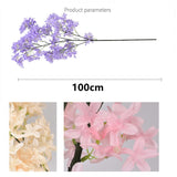 Artificial Lilac Flower 100cm Long Stem Silk Lilac Flower Cherry Blossom for Home Office Hotel Wedding Party Decor