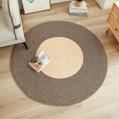 HeMu Round Woven Rugs Handmade Jute Rattan Carpet With Tassel for Bedroom Living Room Vintage Home Decor Floor Mats RoomDoor Mat