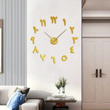 Large wall clock mirror material digital home wall art decoration clock suitable for living room and study wall decoration