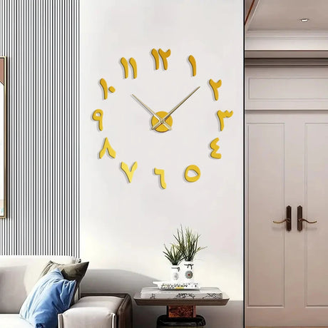 Large wall clock mirror material digital home wall art decoration clock suitable for living room and study wall decoration