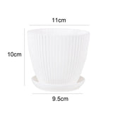 Plastic Flower Pot Succulent Plant Pot with Tray Green Dill Round Double Layer Small Flowerpot Home Office Desktop Decoration