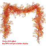 1.8m Artificial Hanging Plants Garland Plastic Red Ferns Fake Ivy Plant for Christmas Home Wedding Table Party Garden Decoration