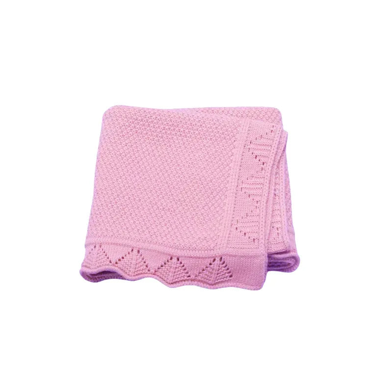 Personalized Knitted Blanket Embroidered Name Baby Boy Girl Soft Blanket Baby Shower Breathable Stroller Blanket Birthday Gift