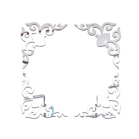 Acrylic Mirror Sticker Wall Cabinet Decor Self-adhesive Geometry Wall Corner Decorative Wall Stickers DIY Room Home Office Decor