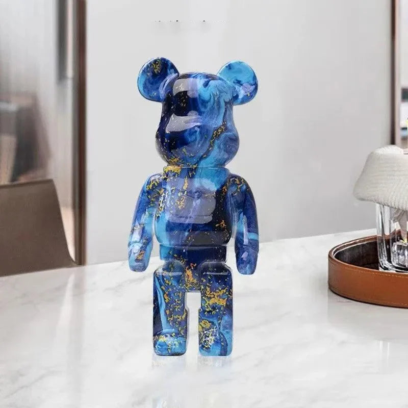27cm/10Inches Graffiti Bear Figurine Home Decor Animal Abstract Ornament Storage Money Jar Modern Room Sculpture Table Decor