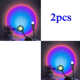 1-4pcs Sunset Lamp LED Rainbow Neon Night Light Projector Photography Wall Atmosphere Lighting for Bedroom Home Room Decor Gift