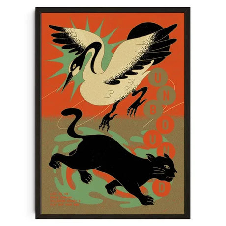 Vintage Abstract Animals Print Posters Mid Century Wall Art Canvas Painting Pictures for Living Room Bedroom Home Decor No Frame