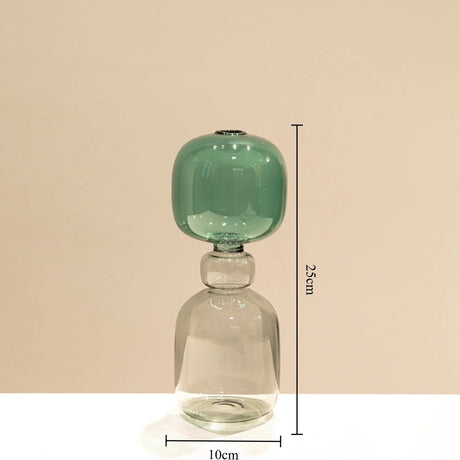 Minimalist Colored Glass Creative Double-layer Glass Transparent Vase Desktop Soft Decoration Hydroponics Vase Home Decoration