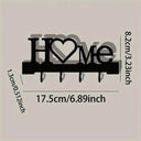 "Home Love" Shaped Key Holder with Hooks - No-Drill Wall Mount, Metal Organizer for Living Room Decor,Key Rack | Key Hanger Wall