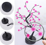 Table Tree Night Light USB/Battery Powered Touch Switch Artificial Bonsai Cherry Blossom Desktop Tree LED Lamp Light Decoration