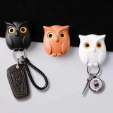 Animal Cartoon Owl Keychain Magnetic Key Hook Auto Blink Cute No Punch Storage Hook Kitchen Home Wall Decor