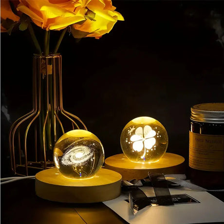 1/4Pcs Wood Desktop Decorative Lights Base Night Light Wooden LED USB RGB Display Lamp Display Stand Lamps Holder Art Ornament