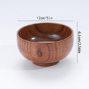 1Pc Stackable Solid Wood Bowl / Available in Large and Small Sizes / Household Wooden Bowl for Salad / Rice / Soup Noodles