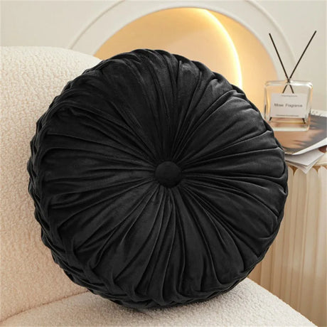 Throw Pillow Hand Sewn Pleated 3D Dutch Velvet Pumpkin Backrest Waist Lumbar Support Cushion Mat For Sofa Bed Floor Office Chair