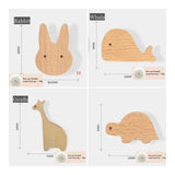 Cute Wall Wooden Hooks Children's Room Animal Hook Wall Keychain Coat Hook Home Decoration Solid Wood Hook Hanger Kitchen Access