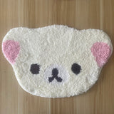 Cartoon Rilakkumas Turftd Rug Kawaii Korilakkuma Bear Floor Mat Bedroom Chair Bedside Lounge Rug Bathroom Doormat Home Decor