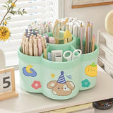Rotating Desk Organizer, Large Makeup & Pen Holder for Office/Dorm/Vanity, with Random Stickers