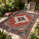 Bohemian Luxury Outdoor Carpet Flower Decoration Retro Style Living Room Rug Sofa Bedroom Easy Clean Washable Floor Mat Soft