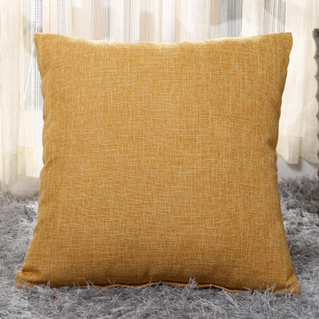 Home Cotton and Linen Cushion Cover 45x45CM Solid Color Yellow Gray Blue Green Orange White Decorative Pillows Case