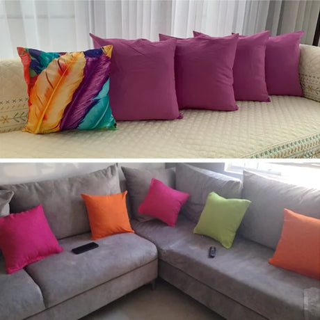 Candy Color Cushion Cover Solid Color Pillow Case Cover Decorative Pillowcase Seat Car Cushion Cover Pillow Case Home Supply