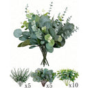 20pcs Eucalyptus Leaves Stems Artificial Plant Bouquet Fake Flowers for Home Decor DIY Floral Arrangement Wedding Decoration