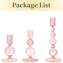 3Pcs Glass Candlestick Holders Glass Taper Candle Holders Groovy Wavy Elegant Candle Stick for Home Party Decoration