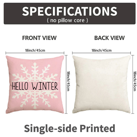 1/4pcs Christmas Pillow Cover, Pink Printed Cushion Cover, Farmhouse Decorative Sofa, Christmas Decoration (without Pillow Core)